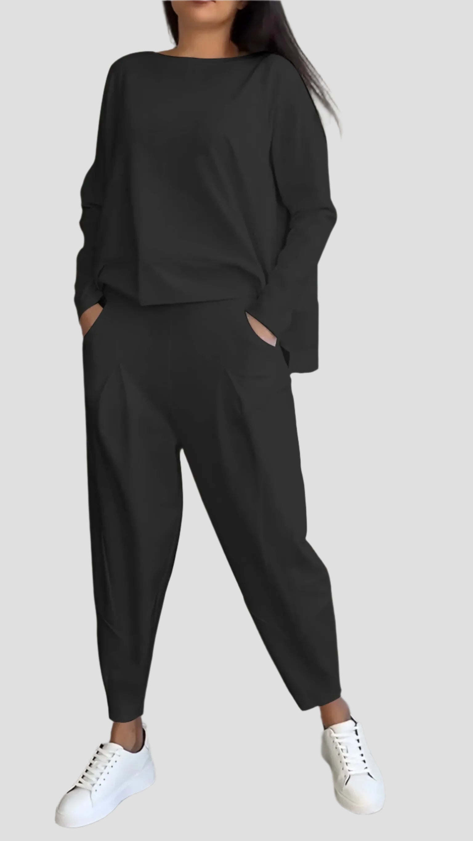 Lässiges Damen Set mit Langarmoberteil und Harem-Hose – Eleganz und Komfort vereint 1