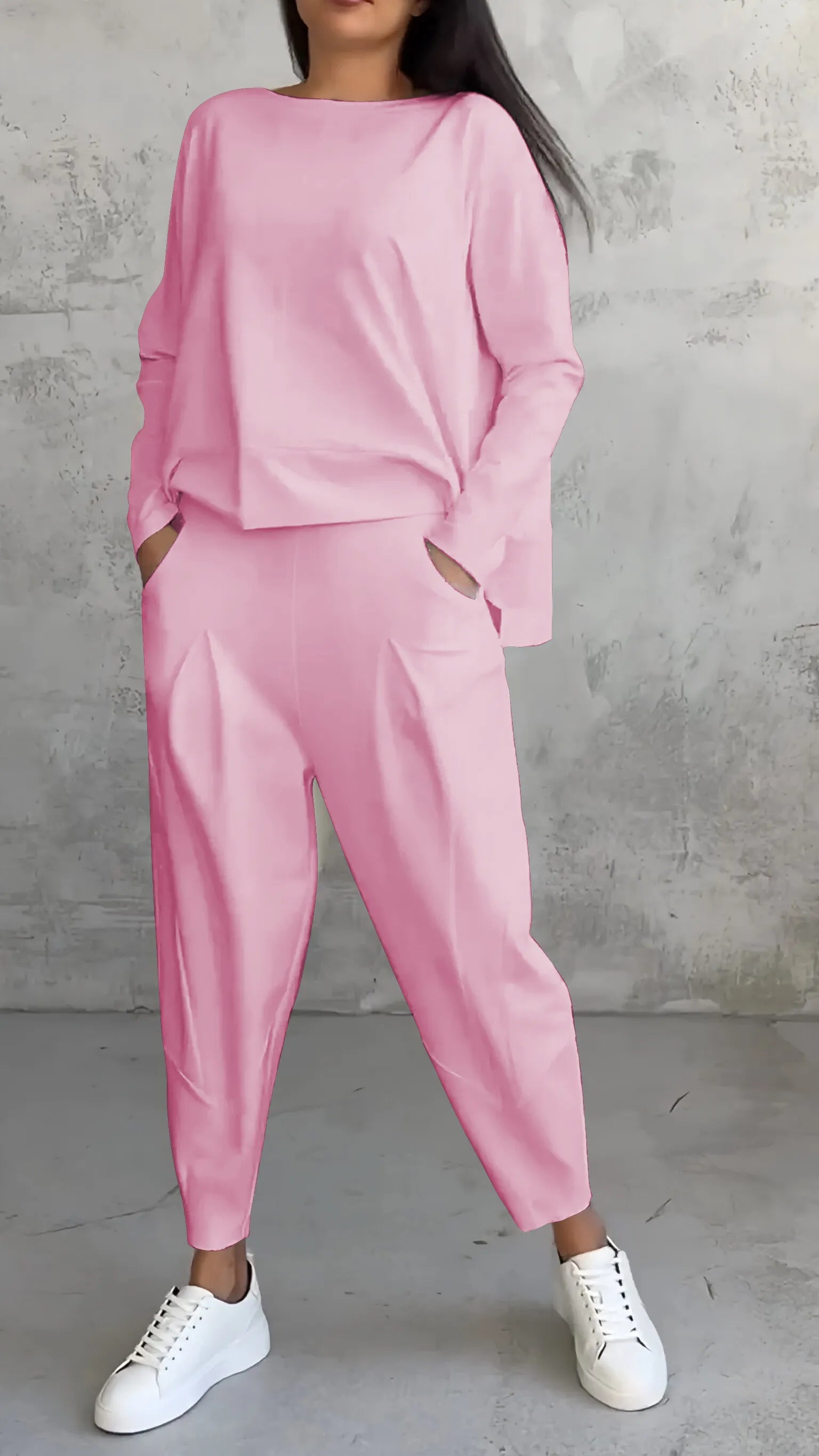 Lässiges Damen Set mit Langarmoberteil und Harem-Hose – Eleganz und Komfort vereint 3