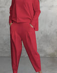 Lässiges Damen Set mit Langarmoberteil und Harem-Hose – Eleganz und Komfort vereint 4