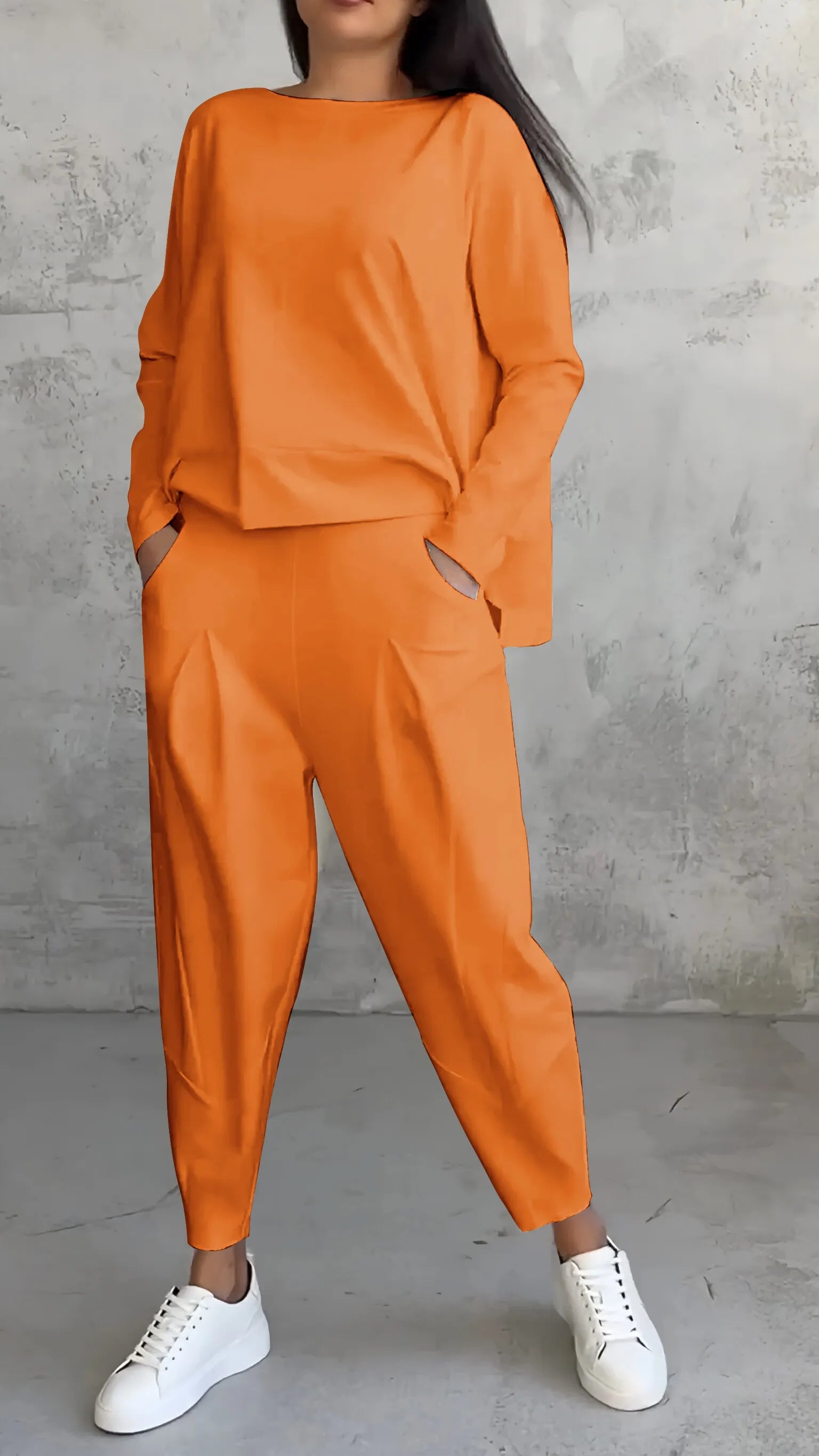 Lässiges Damen Set mit Langarmoberteil und Harem-Hose – Eleganz und Komfort vereint 5