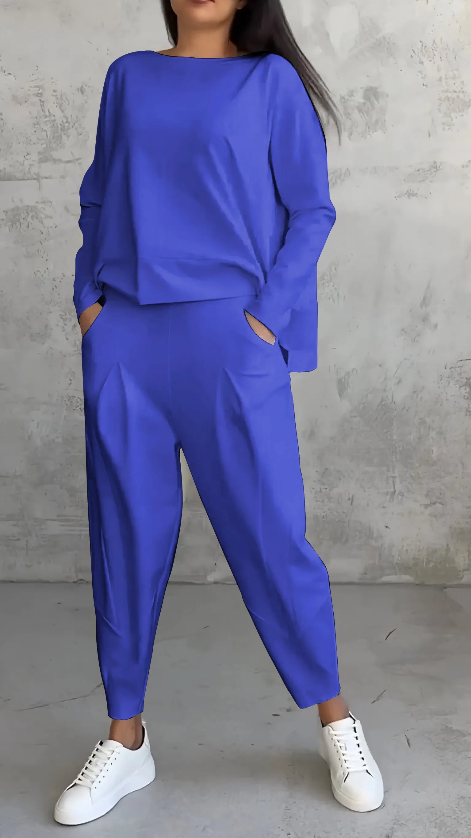 Lässiges Damen Set mit Langarmoberteil und Harem-Hose – Eleganz und Komfort vereint 6