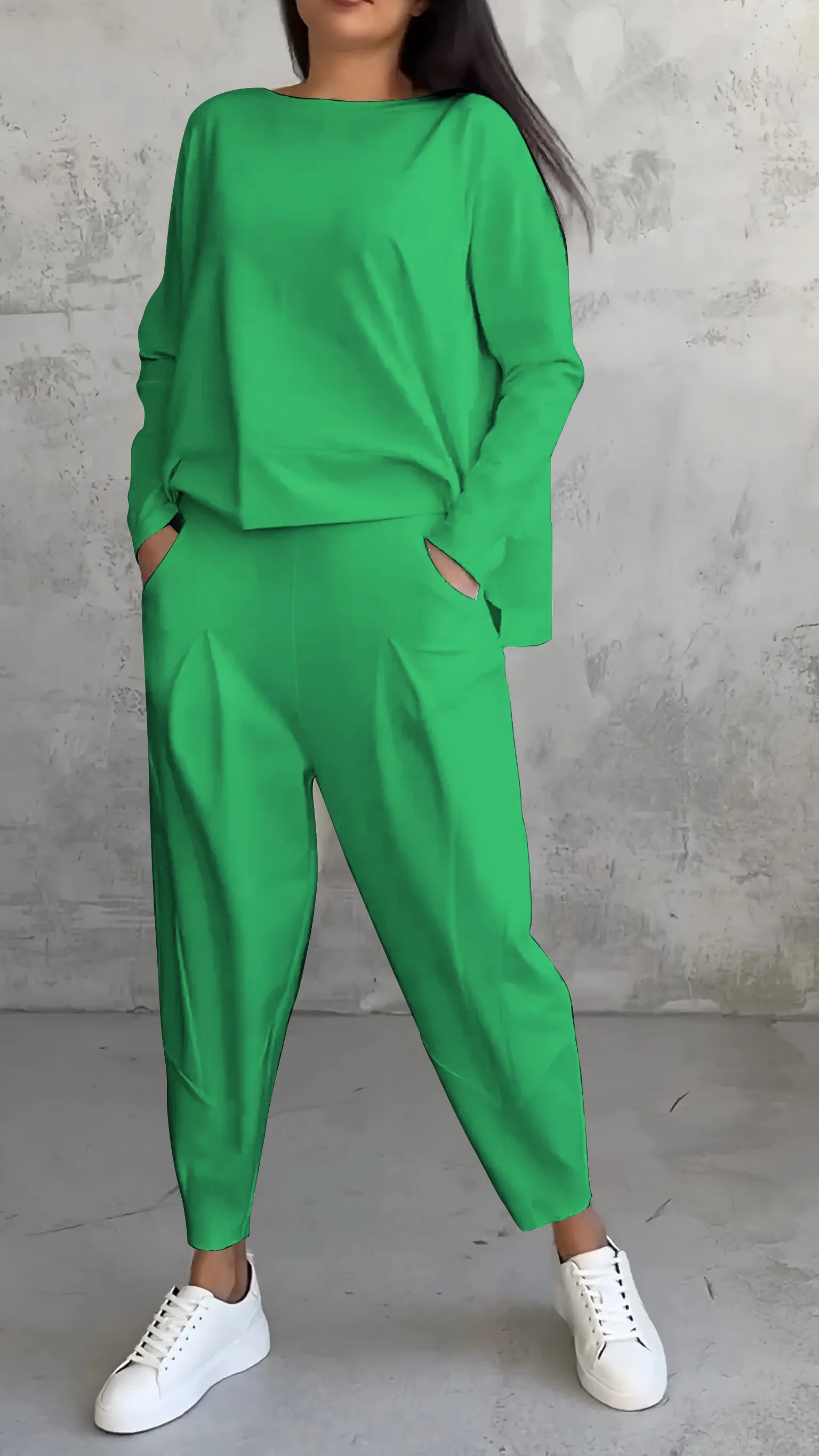 Lässiges Damen Set mit Langarmoberteil und Harem-Hose – Eleganz und Komfort vereint 7