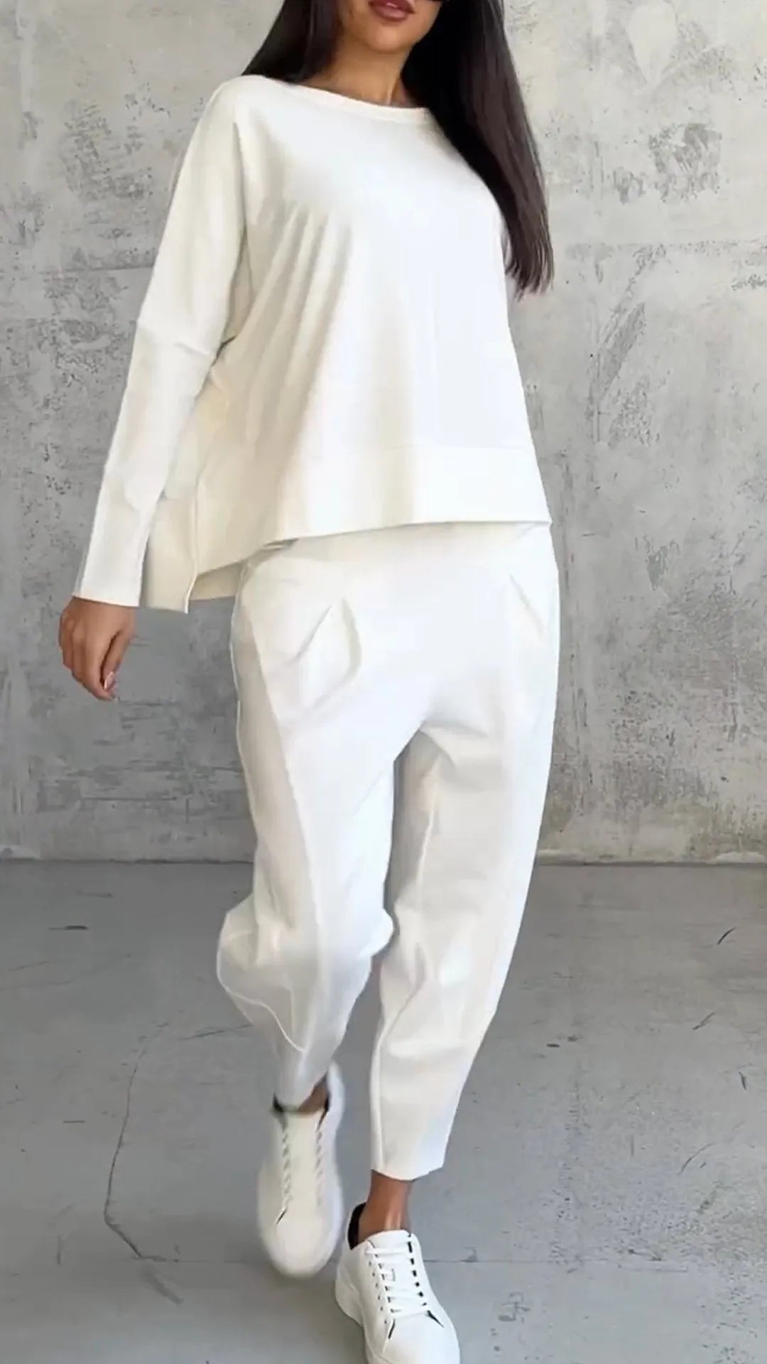 Lässiges Damen Set mit Langarmoberteil und Harem-Hose – Eleganz und Komfort vereint 9