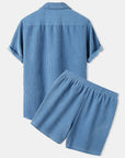 Lässiges Herren Corduroy Set – Kurzärmliges Hemd und Shorts für den Sommer 5
