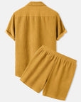 Lässiges Herren Corduroy Set – Kurzärmliges Hemd und Shorts für den Sommer 6