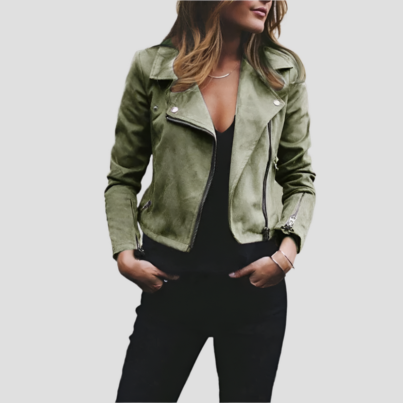 Elegante Bikerjacke mit weichem Wildleder 1