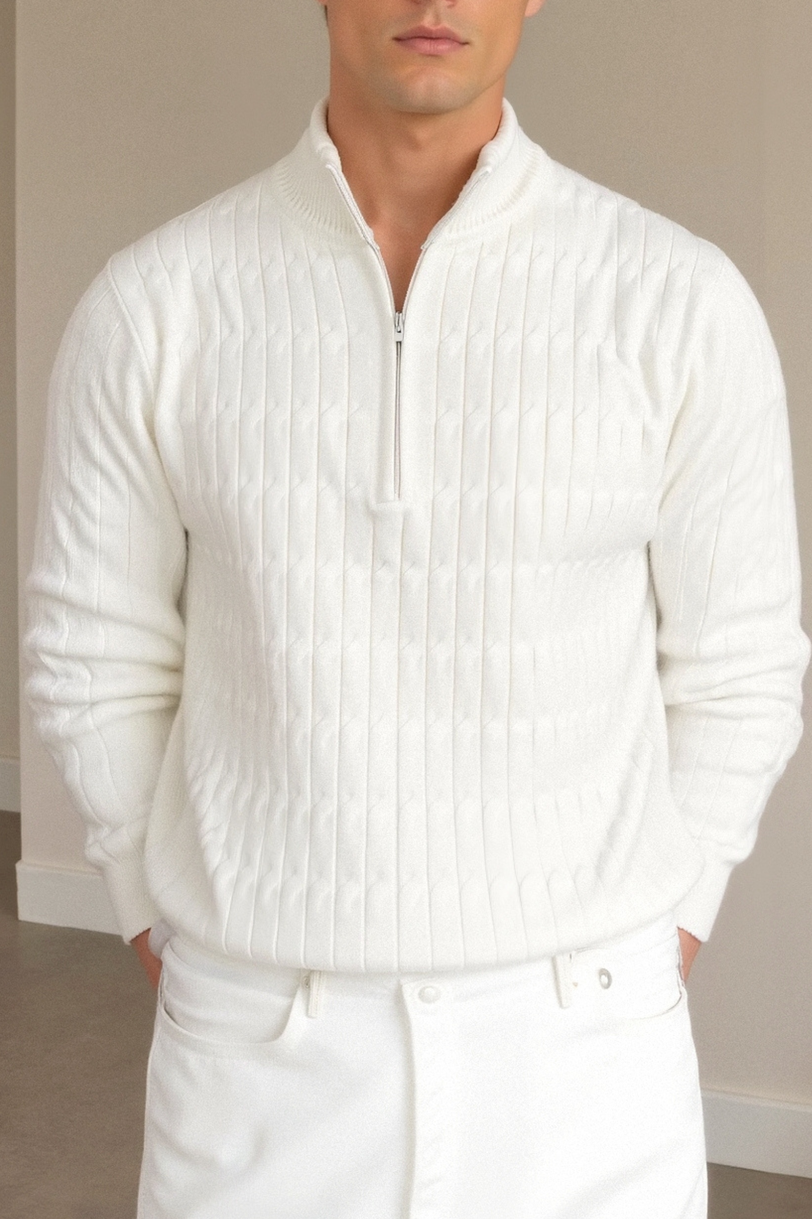 Liam | Herren Strickpullover Reißverschluss Grobstrick 2