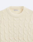 Lina | Damen Strickpullover Zopfstrick Rundhals Feinstrick 4