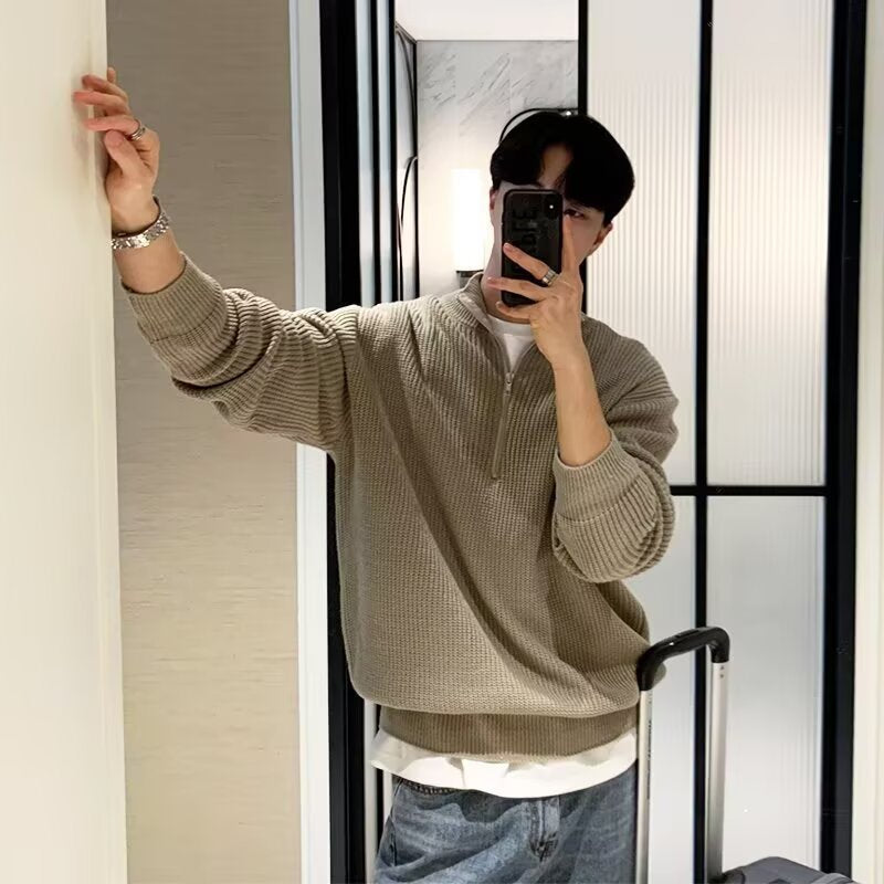 Luca | Herren Strickpullover Reißverschluss Grobstrick 10