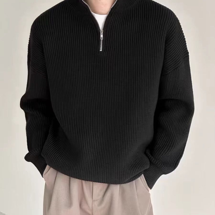 Luca | Herren Strickpullover Reißverschluss Grobstrick 11