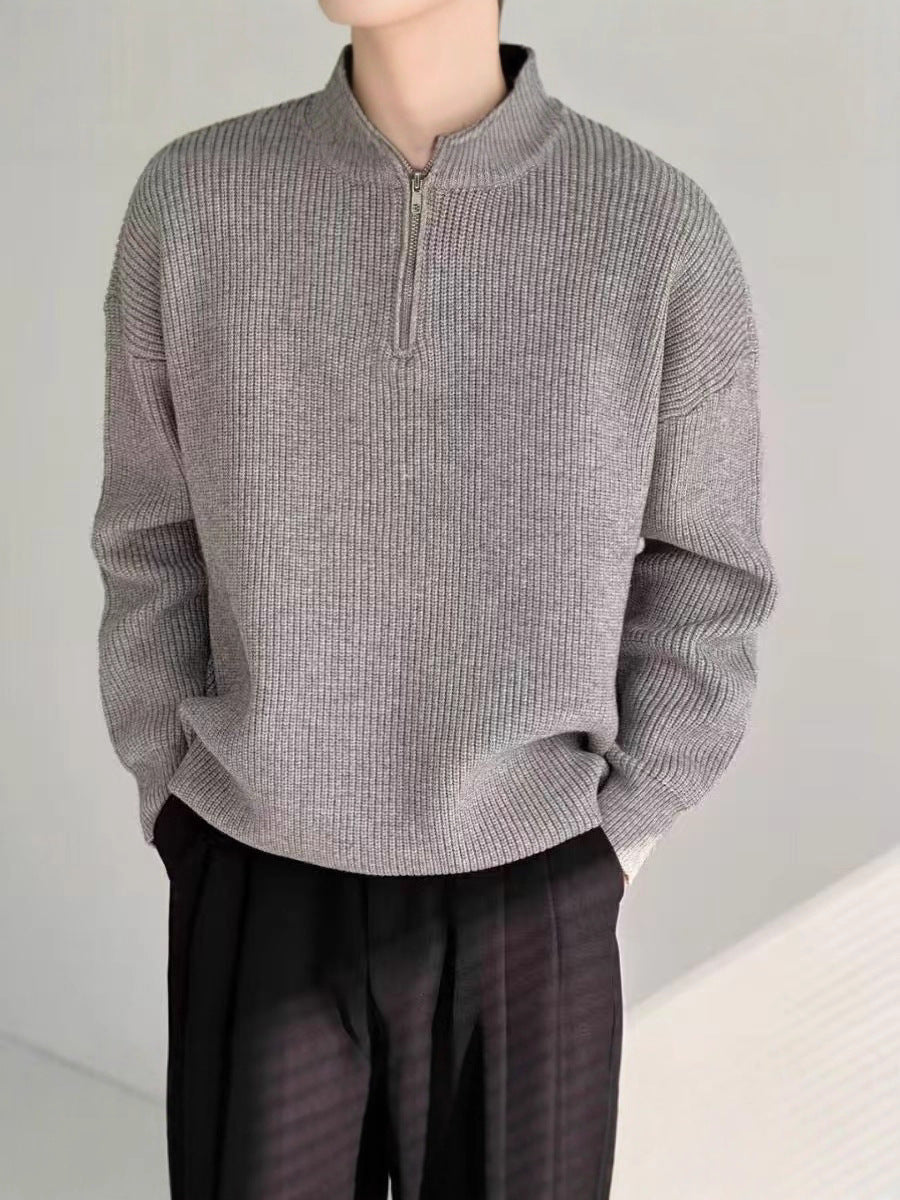 Luca | Herren Strickpullover Reißverschluss Grobstrick 8