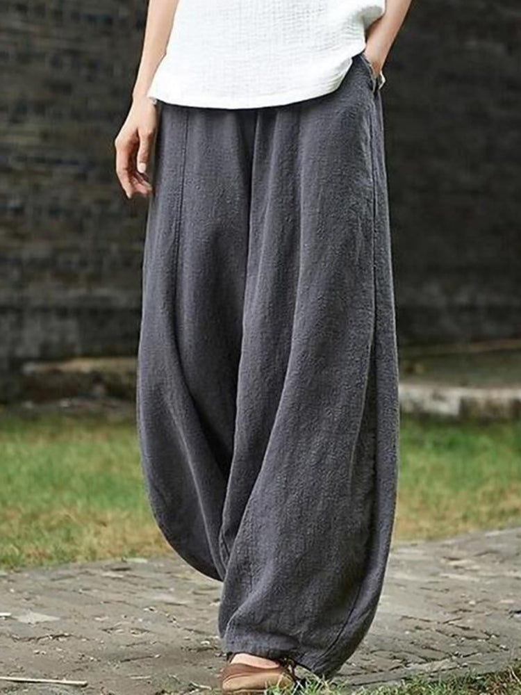 Luftige Haremshose aus Baumwolle mit elastischem Bund und Taschen – Bequeme Sommerhose für jeden Anlass 2