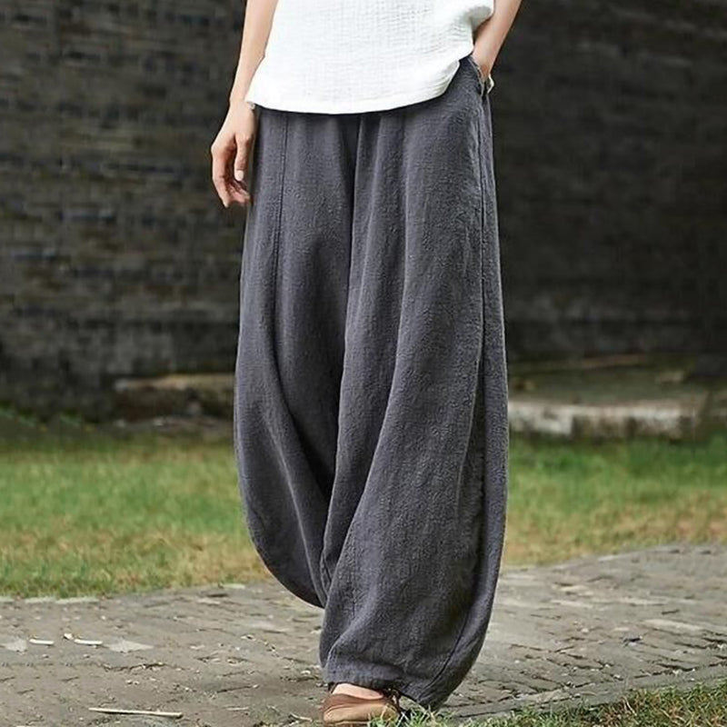 Luftige Haremshose aus Baumwolle mit elastischem Bund und Taschen – Bequeme Sommerhose für jeden Anlass 4