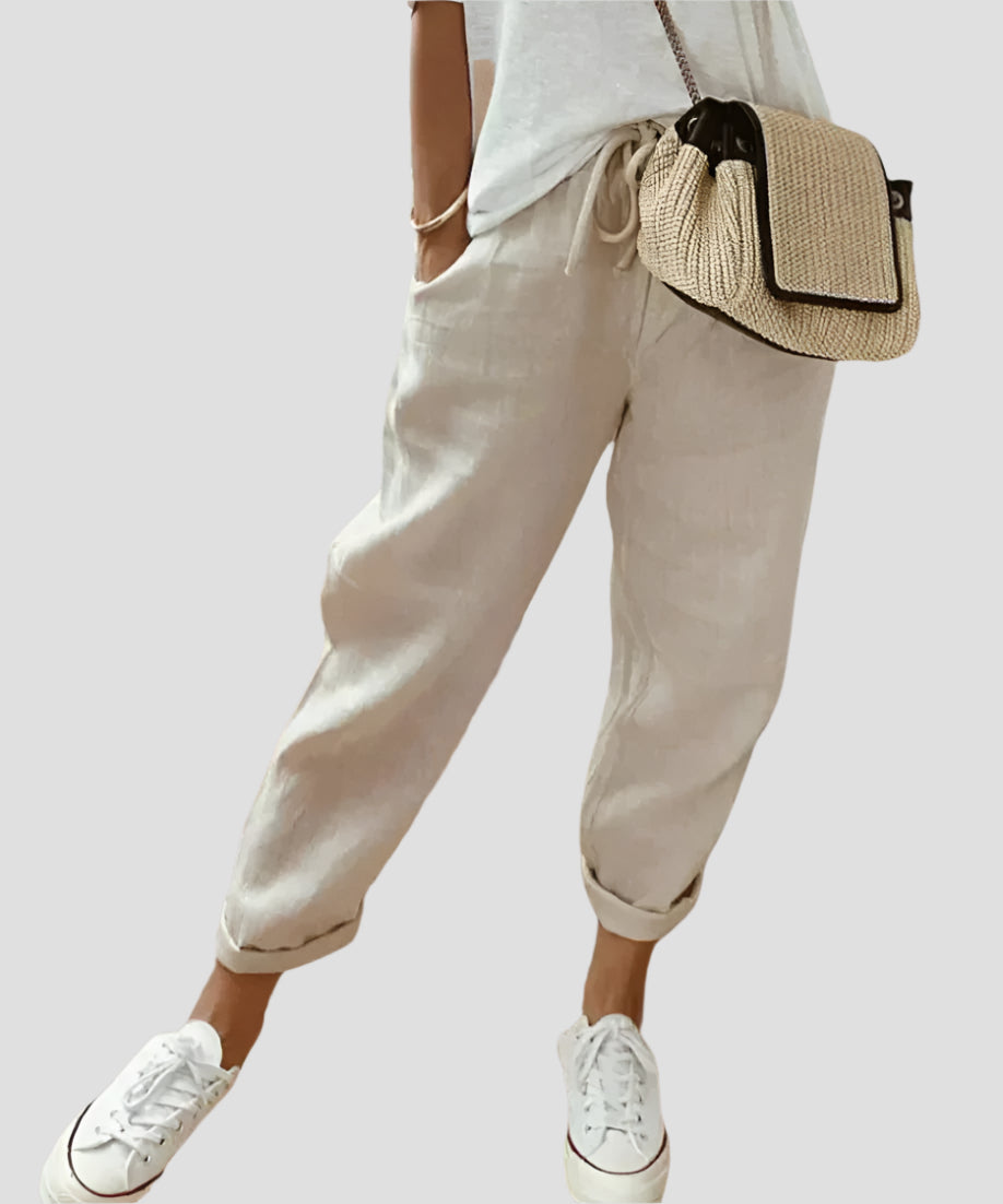Luftige Sommerhose mit eleganter Passform – Atmungsaktives Material für Komfort und Stil 1