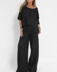 Luftiges Damen Outfit Set aus Leichtem Material – Elegantes Oberteil und Hose für Jeden Anlass 3