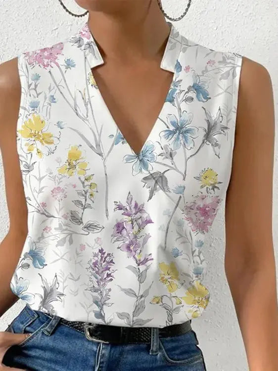 Luftiges Damen Top mit V-Ausschnitt – Weißes Sommeroberteil für Eleganz und Komfort 2
