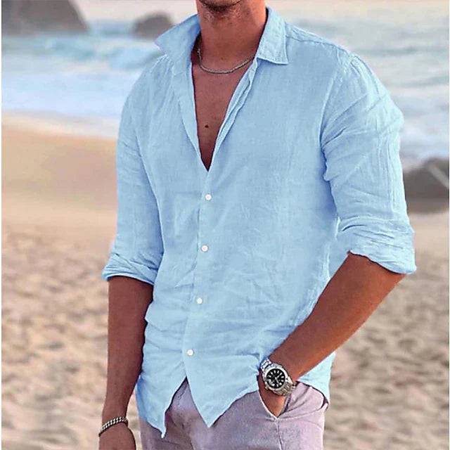 Luftiges Herren Leinenhemd für Sommer – Atmungsaktives, Klassisches Design in verschiedenen Farben, Regular Fit 8