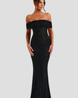 Elegantes Maxikleid aus Spitze mit Offenem Rücken und Bardot-Ausschnitt – Figurbetont und Fließend 7