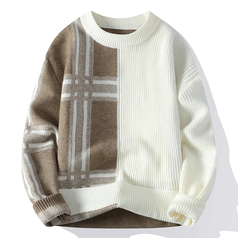Minimalistischer Patchwork Pullover für Herren 0