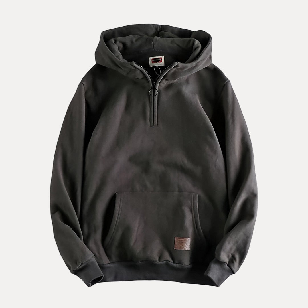 Minimalistisches Hoodie mit Halbzip und Tasche 3
