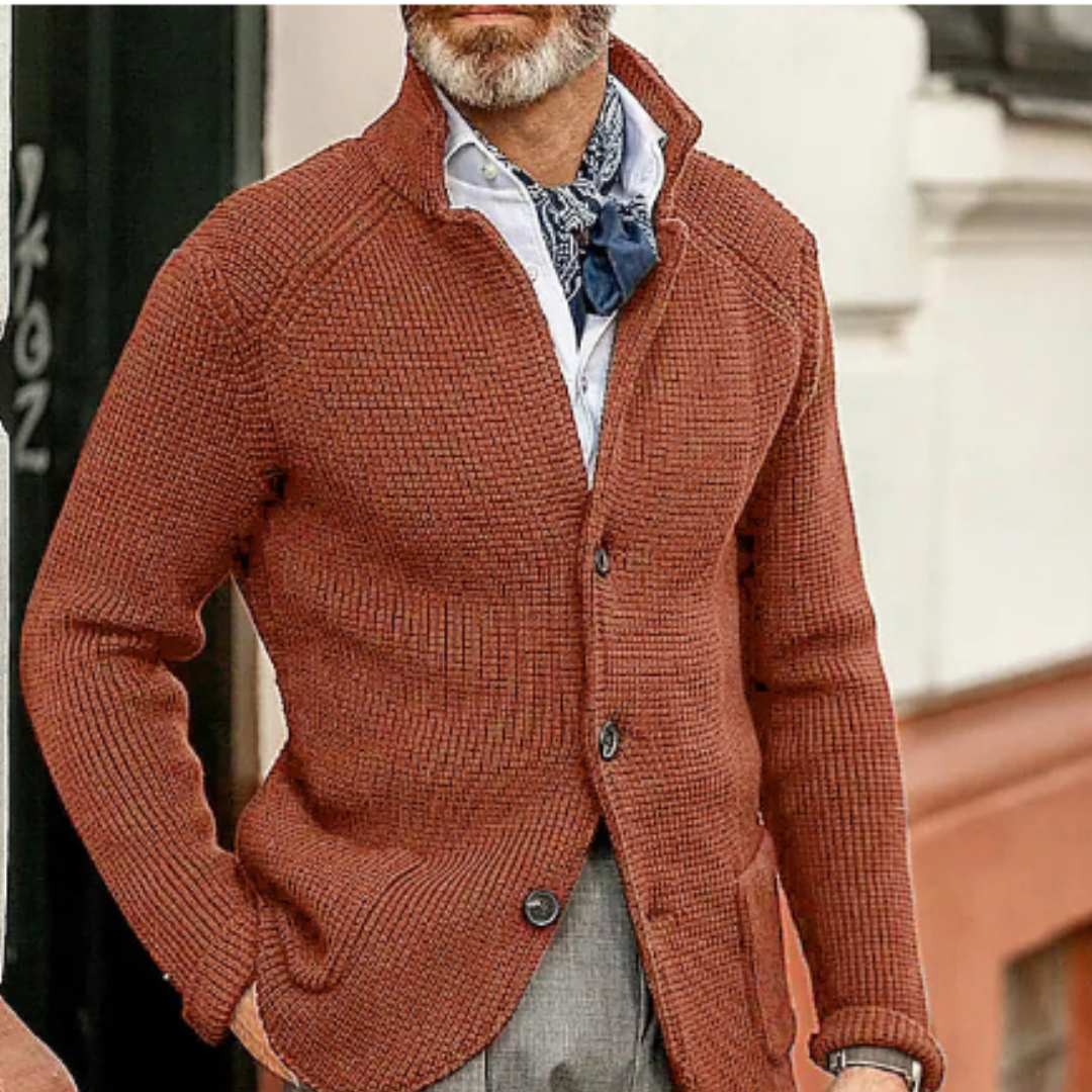 Moderne Strickjacke mit Knopfverschluss 10