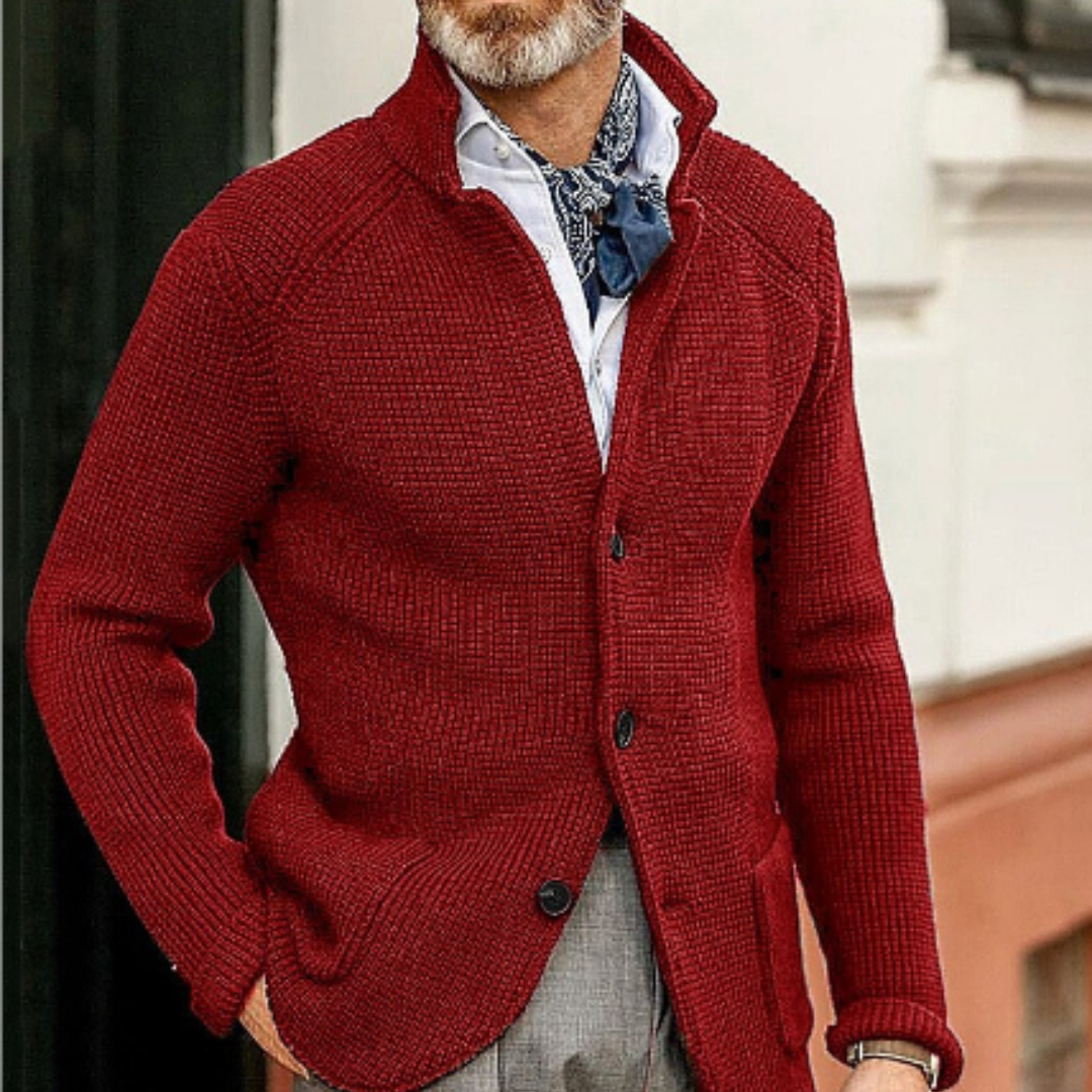 Moderne Strickjacke mit Knopfverschluss 11