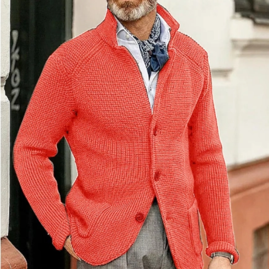 Moderne Strickjacke mit Knopfverschluss 14
