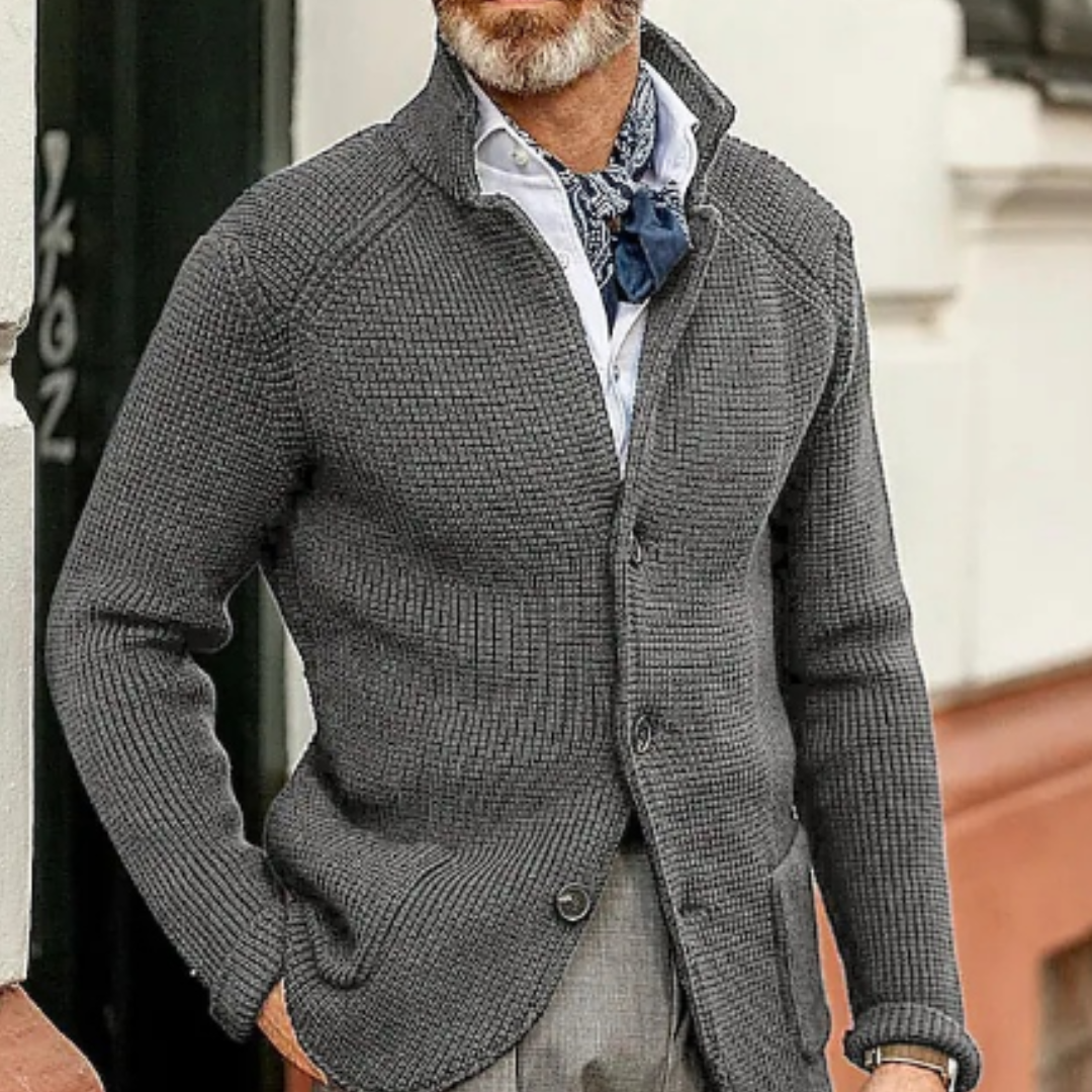 Moderne Strickjacke mit Knopfverschluss 4