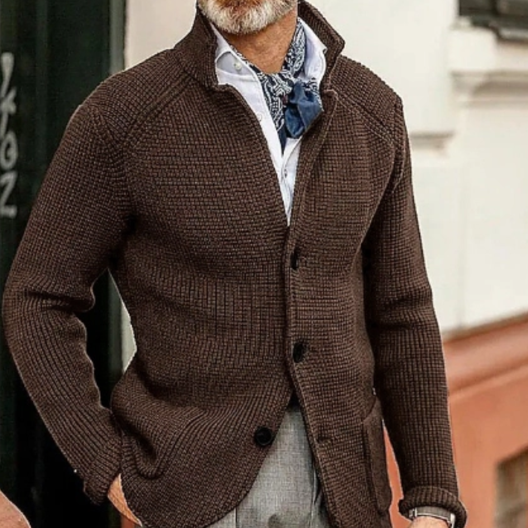Moderne Strickjacke mit Knopfverschluss 6