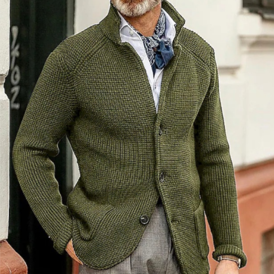 Moderne Strickjacke mit Knopfverschluss 7