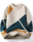 Modischer Strickpullover mit geometrischem Muster 0