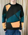Modischer Strickpullover mit geometrischem Muster 1