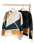 Modischer Strickpullover mit geometrischem Muster 2