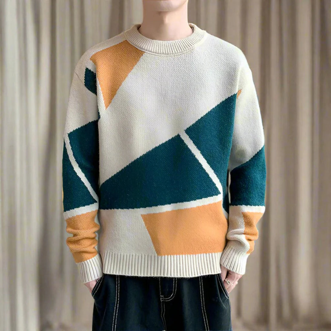 Modischer Strickpullover mit geometrischem Muster 3