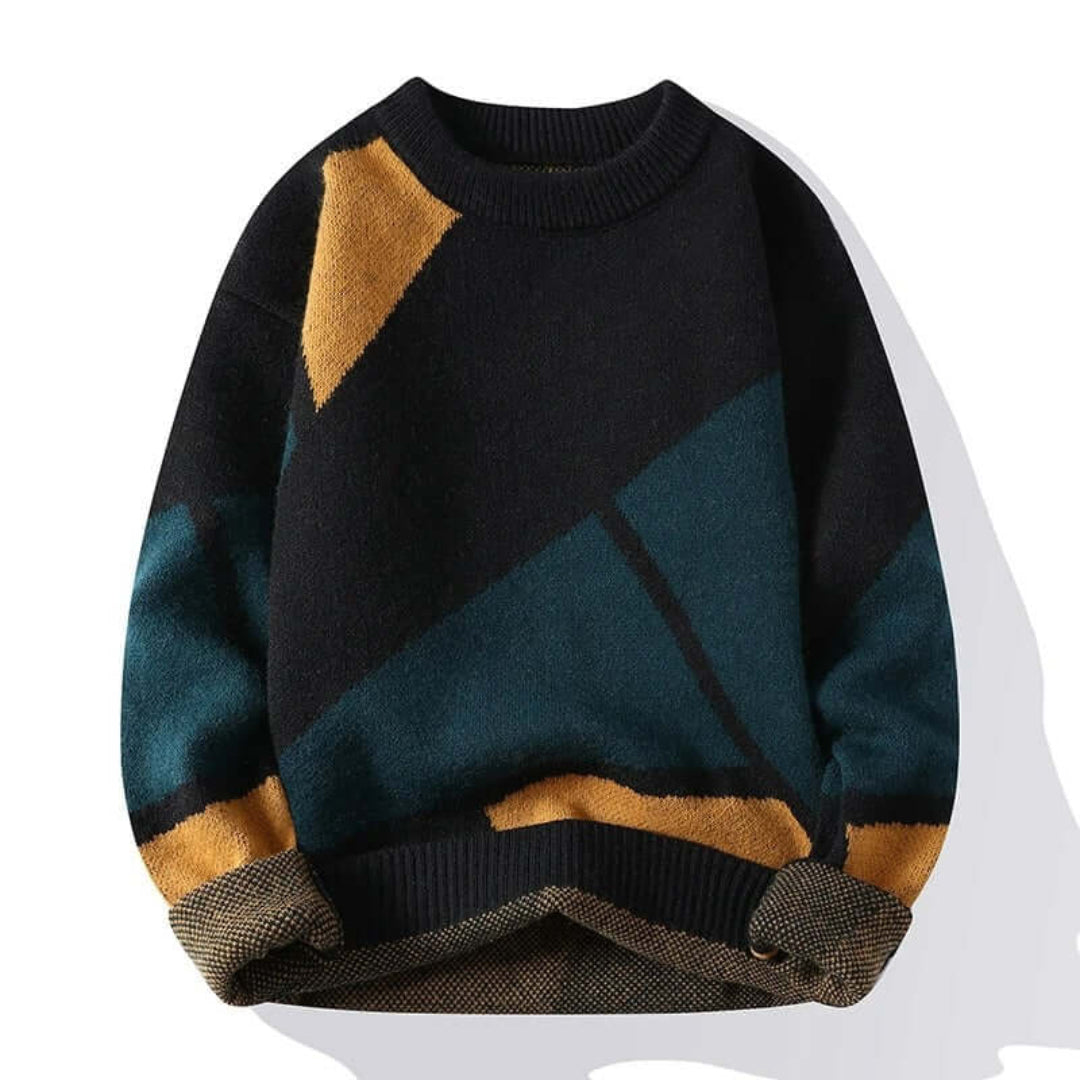 Modischer Strickpullover mit geometrischem Muster 5