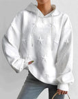 Oversized Damen Hoodie mit Strukturiertem Sternmuster 0