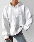Oversized Damen Hoodie mit Strukturiertem Sternmuster 2