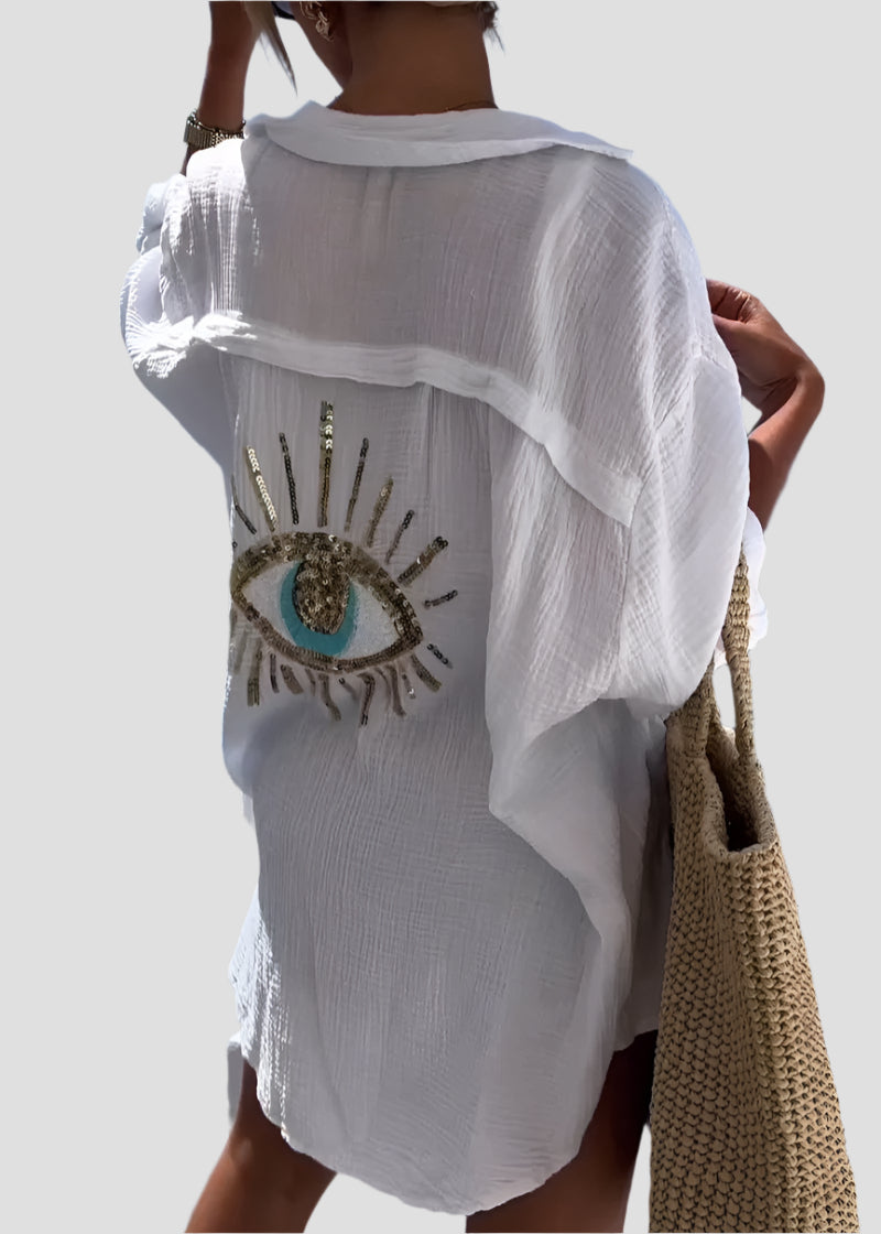 Oversized Hemd mit Besticktem Rückendetail 0
