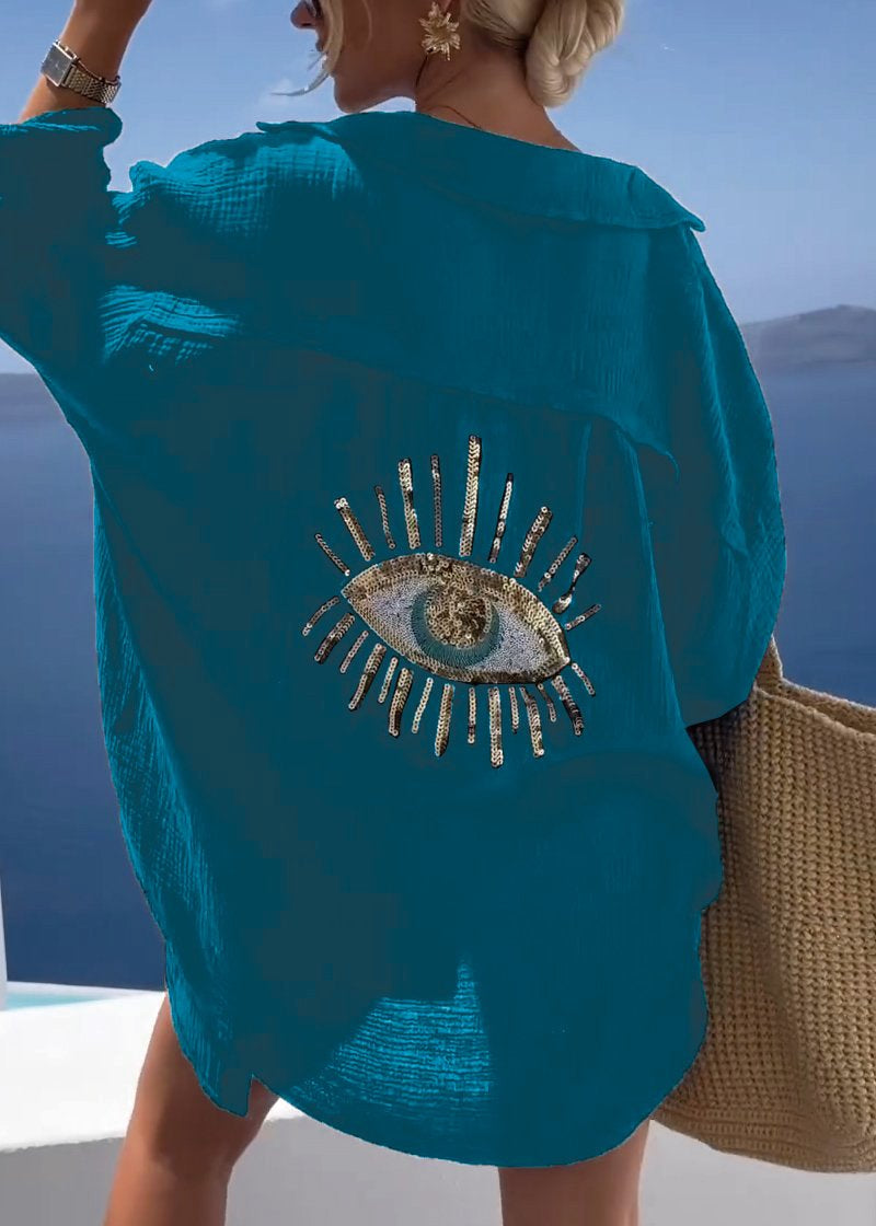 Oversized Hemd mit Besticktem Rückendetail 10