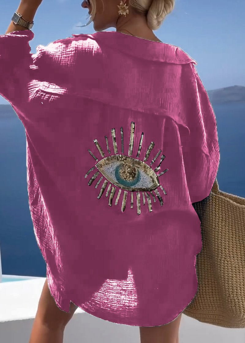 Oversized Hemd mit Besticktem Rückendetail 11