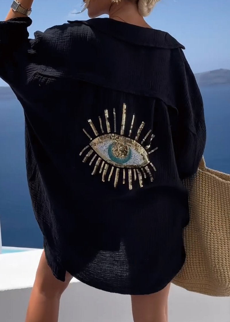 Oversized Hemd mit Besticktem Rückendetail 3