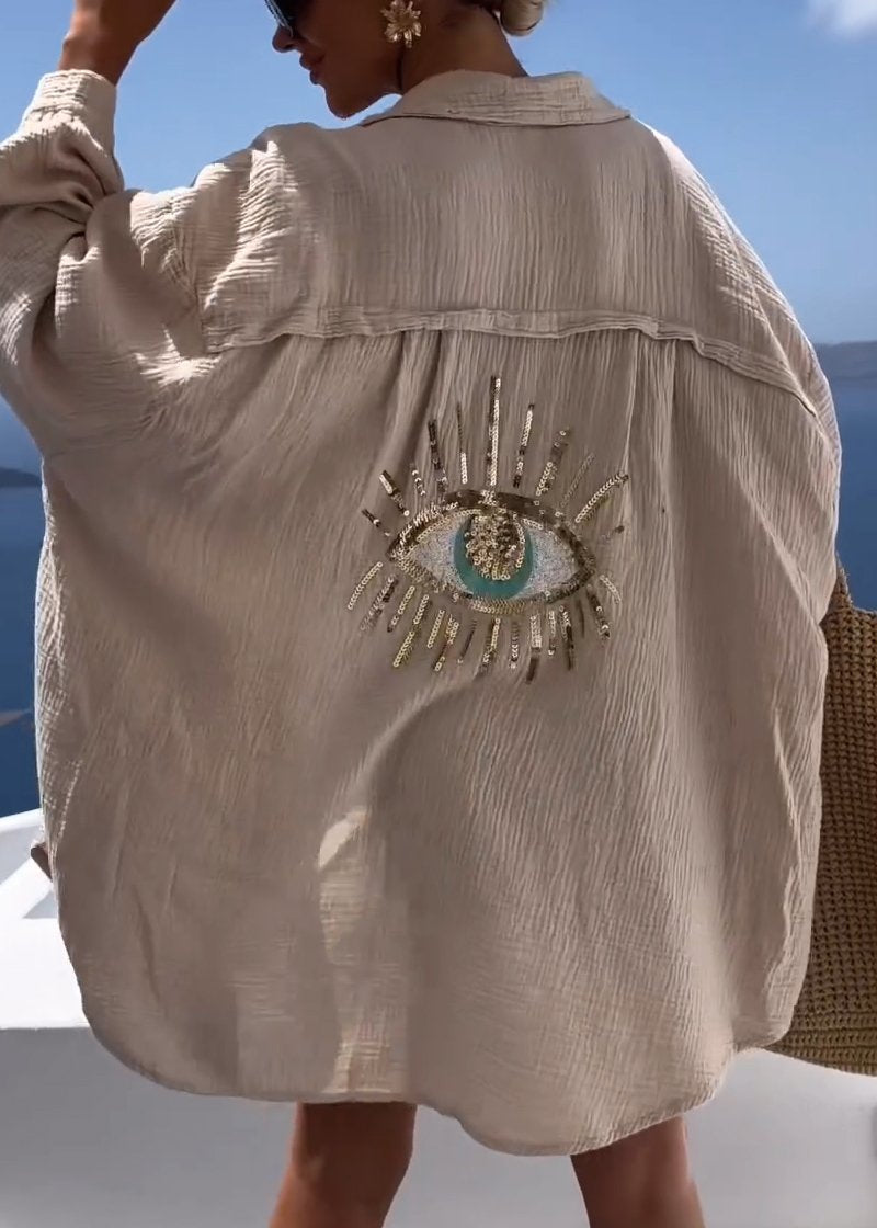Oversized Hemd mit Besticktem Rückendetail 5