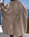 Oversized Hemd mit Besticktem Rückendetail 5