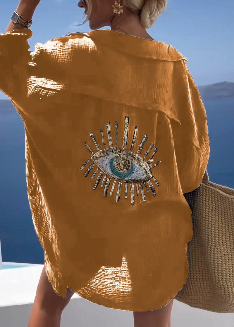 Oversized Hemd mit Besticktem Rückendetail 7