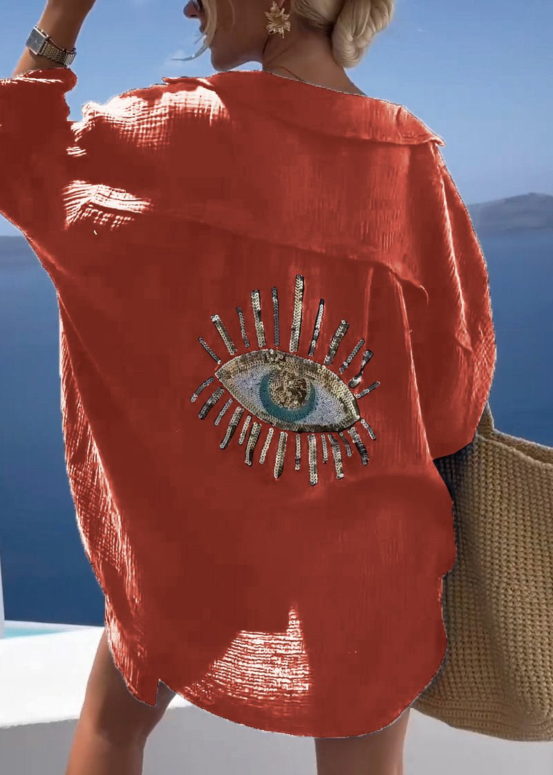 Oversized Hemd mit Besticktem Rückendetail 8