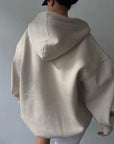 Oversized Kapuzenpullover mit Offenem V-Ausschnitt 3