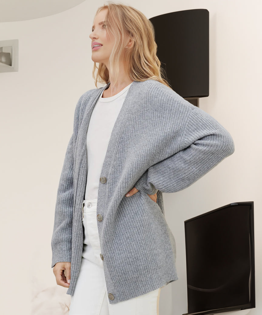 Oversized Strickjacke mit Knopfdetails für Gemütlichkeit 5