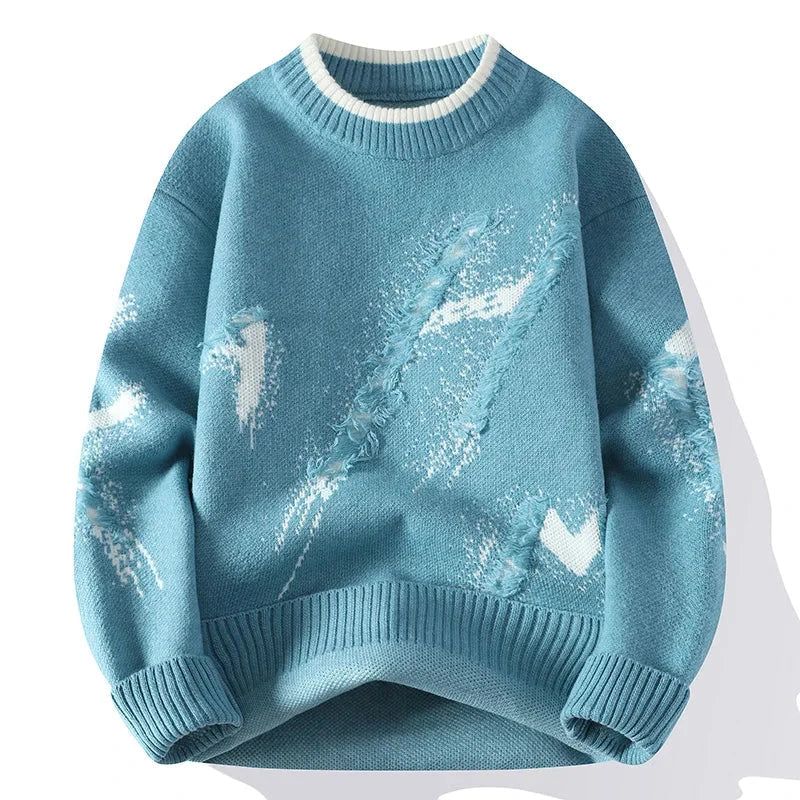 Raphael | Herren Strickpullover Distressed-Design Grobstrick 2