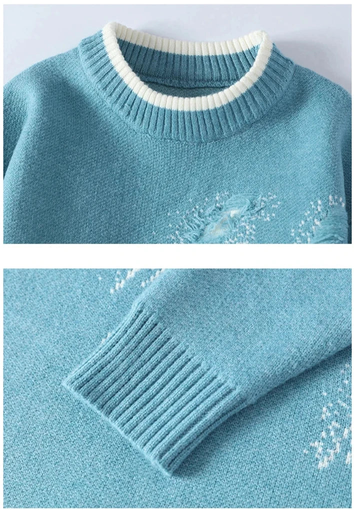 Raphael | Herren Strickpullover Distressed-Design Grobstrick 3