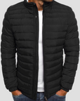 Schwarze Pufferjacke mit Stehkragen für Eleganz 0